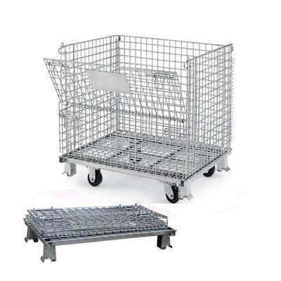 China Storage Cage Stainless Steel Wire Mesh Container Shelf Wire Finish Basket for sale