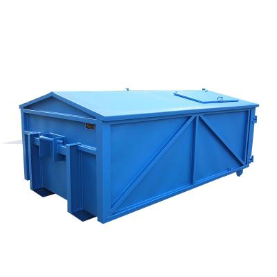 China High Quality Solid Waste Mild Steel Skip Bins Recycle Waste Bin Hook Lift Container With Lids for sale