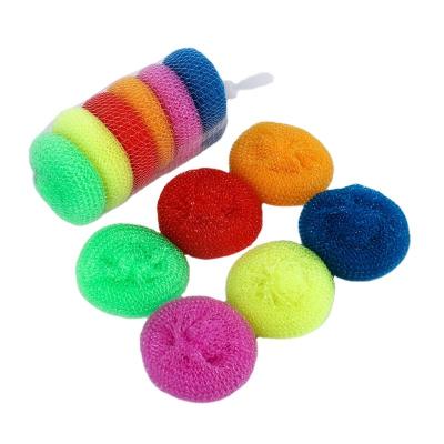 China New Product Viable Multicolor Kitchen Dish Plastic Cleaning Wash Mesh Clean Ball for sale