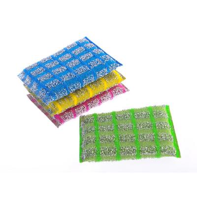 China Viable Wholesale Reusable Colorful Polyester Kitchen Plant Cleaning Sponge Scrubber for sale