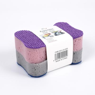 China Sustainable no-scratch muti-purpose scrub safe sponge scourer dishware dish sponge cloth for sale