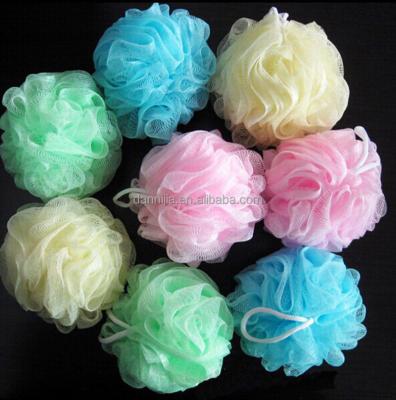 China Best Selling Eco Friendly Colorful Mesh Bath Sponge Super Soft Shower Balls for sale