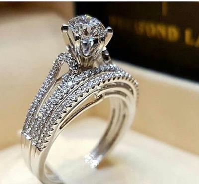 China CLASSIC Fashion Shiny Cubic Zirconia Ring Band Women Jewelry 925 Sterling Silver Wedding Rings for sale