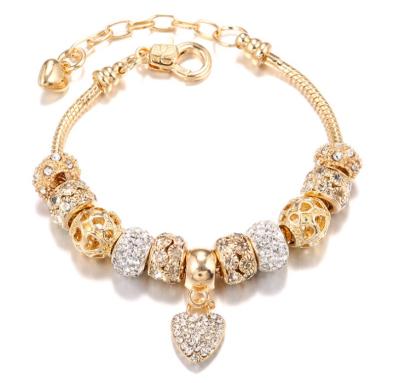 China Fashion cute design DIY golden love and cute bracelet for women for sale