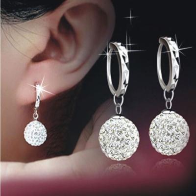 China 925 Sterling Silver Crystal Rhinestone Ear Stud Earrings for Women CLASSIC for sale