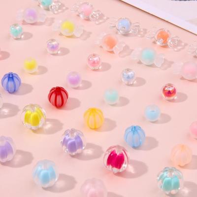 China Jewelry Making 50pcs/pack macaroon colour acrylic beads frosted flower animal cartoon beads diy jewellery making hair rope Keychain phonechain for sale