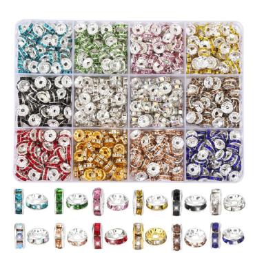 China Making Jewelry Necklace Bracelet Earring 720Pcs Rhinestone Spacer Beads for Jewelry Making Rondelle Crystal 8mm Bead for Necklaces Bracelet Pendants Making for sale