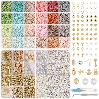 China Jewelry Making 3mm Glass Seed Beads for Bracelets Making Friendship Bracelet Making Kit for Girls DIY Jewelry making Beads Accessories for sale