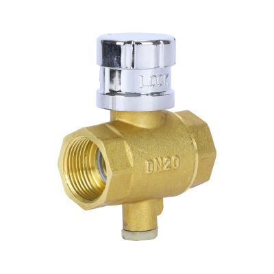 China Wholesale Online Brass Material Mini Magnetic Thermometry Ball Valve Brass For Water Use for sale