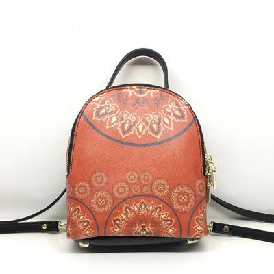 China Various Types Original Design Free MOQ Customized Printing Accept Genuine Leather Waterproof Shoulder Bag Women Small Mini Backpack for sale