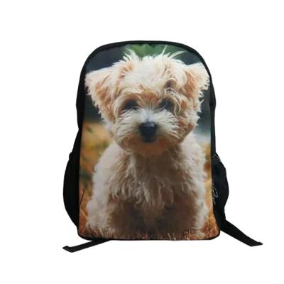 China Waterproof JSMART Customized Printing Sublimation Backpack M&L Cute Dog Pets Photo Printing Backpack for sale