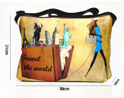 China Various Types Art Printing Custom Messenger Bag Women's Shoulder Bag Sling Bag Digital Printing for sale