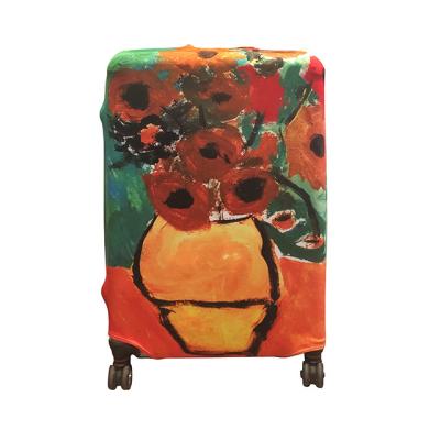 China Hot-selling eco-friendly JSMART spandex elastic washable luggage cover custom digital printing dust cover 1 piece order for sale