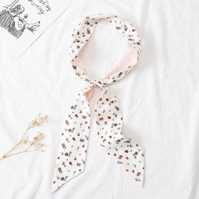 China Square Custom Silk Twill Scarf High-Quality Narrow Edge Twill Scarf   Printing  for Women silk scarf for sale