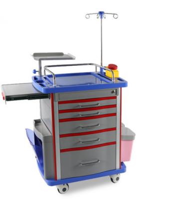 China Clinic Hospital Furniture Medical Emergency ABS Trolley With Good Price for sale