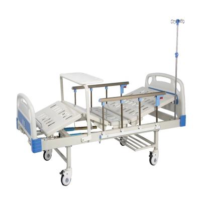 China Metal + ABS Manual Medical Equipments Two Cranks Hospital Bed With Aluminum Side Rail for sale