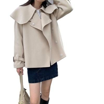 China New Fashionable Winter Sustainable Trend Women's Wool Double Coat Hand Made Women Coat for sale