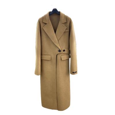 China New Fashion Sustainable Double Woolen Coat Winter Fleece Irregular Front Temperament Women Coat for sale