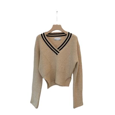 China Hot Selling Breathable Cheap Korean Cute Ladies China Sweater Knitted Women V-Neck Sweater for sale