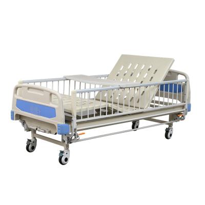 China Manual Easy Operate Hot Selling ABS Bed Head Manual Two Crank Hospital Bed For Clinic And Hospital for sale