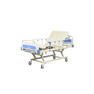 China Manual Easy Operate Cost Effective 3 Crank Classic Design Medical Manual Hospital Bed With Casters for sale