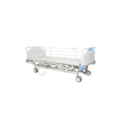 China Manual Easy Operate Steel Pipe Guardrail Hospital Bed Thickened Material 5 Functions Multi Style Electric Nursing Bed for sale