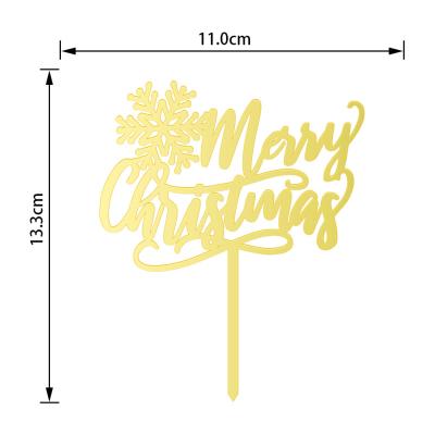 China Modern Acrylic Cake Topper Xmas Cake Decoration Merry Christmas Pack of 10 PCS for sale