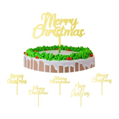 China Merry Christmas Acrylic Cake Topper Xmas Cake Decoration For Christmas for sale