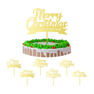 China Acrylic Merry Christmas Cake Topper Xmas Cake Decoration Party Decoration for Christmas for sale