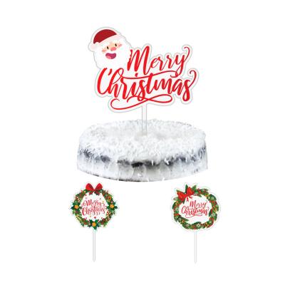 China Acrylic Acrylic Cake Topper Xmas Cake Merry Christmas Decoration for sale