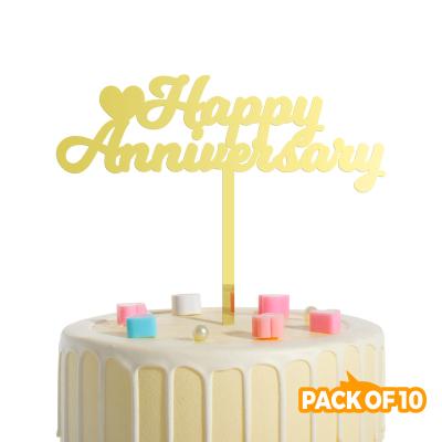 China 10 PCS Happy Birthday Cake Topper Cake Decoration For Anniversary Acrylic Celebration Acrylic PACK for sale