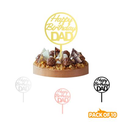 China 10 PCs Happy Birthday DAD Cake Topper Acrylic Cake Amazing Cake Decorating Acrylic Pack for sale