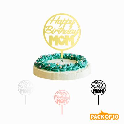 China 10 Pcs Happy Birthday MOM Cake Topper Acrylic Cake Topper Amazing Cake Decorating Acrylic Pack for sale