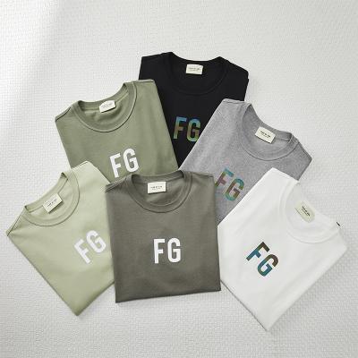 China Breathable FOG FEAR of GOD high street the same 3M FG beauty tide rich colorful reflective loose men's and women's short sleeve T-shirt for sale