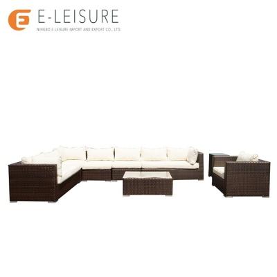 China Modern Large Corner Sofa Outdoor Rattan Furniture Garden Sofa Set for sale