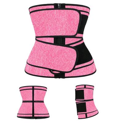 China VICTGOAL OEM ODM Shapers High Elastic Gym Logo Neoprene Waist Trainer Custom Sports Sweat Adjustable Waist Trimmer Belt Corset for sale