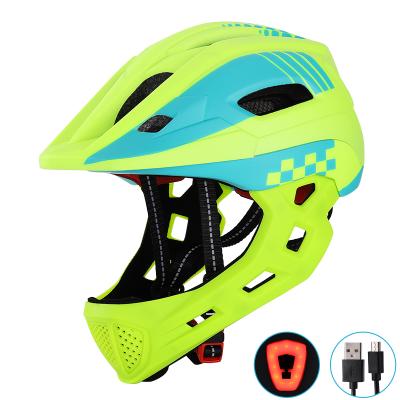 China Full Covered Kids Bike Helmet VICTGOAL Kids Full Face BMX Bike Helmet Boy Girl Scooter Sports Bike Helmet With USB Light for sale