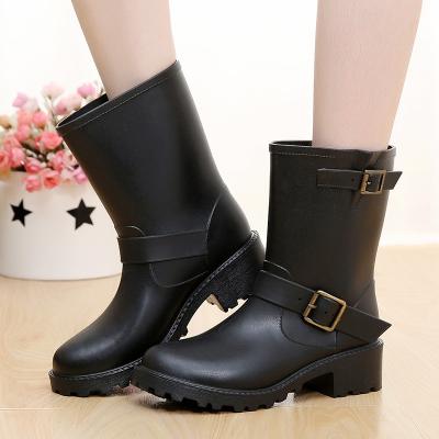 China Anti-Smell Martin Motorcycle Rain Boots Fashion Ladies Rain Boots Water Shoes Long Boots Snow Punk Shoes for sale