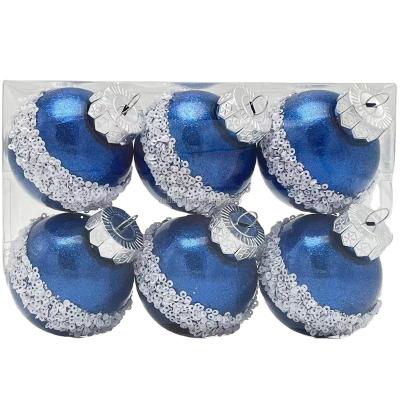 China Clear Glitter Plastic Christmas Ball Ornaments DIY Popular Design 6cm 7cm 8cm 10cm New for sale