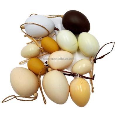 China Popular DIY Easter Artificial Plastic Eggs Painted Plastic Eggs For Easter Day Hanging Decorations for sale