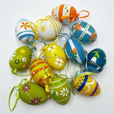 China Popular DIY Personalized Easter Painted Plastic Egg Decorations Hanging Easter Eggs For Spring Festival for sale