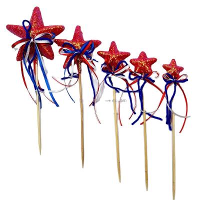 China Popular Hot Selling USA America's DIY Independence Day Twinkle Shining Star Stick For Festival Decorations for sale