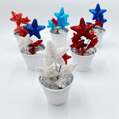 China New Popular Independence Day United States of America DIY Design Table Decorations Twinkle Shining Star for Party Decorations for sale