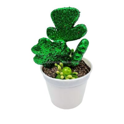 China St. Patrick's Day St. Patrick's Day Irish Hats DIY Table Decorations Flocked Top Hat Ireland Popular Clover Party for sale