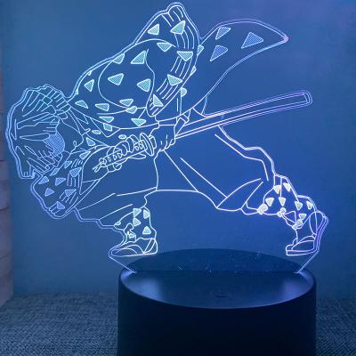 China 3D Bedroom Demon Slayer Night Light Series Comic Remote Control Touch USB Creative Gift Light Colorful for sale