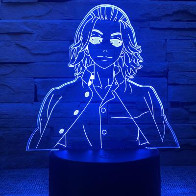 China Modern Simplicity Tokyo - Avenge 3D Anime Night Light Touch Split Bedroom Remote Control Desk Lamp for sale