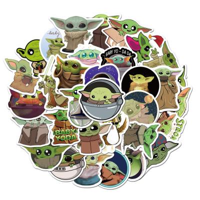 China Star Wars Series 50 Sheets Manlodar Baby-Yoda Sticker Trolley Suitcase Unrepeated Waterproof Stickers for sale