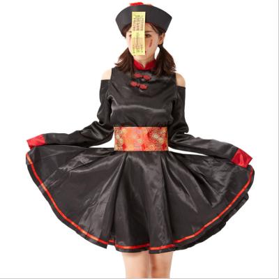 China Anime zombie vampire retro embroidery printing official Halloween zombie costume uniform cosplay dress send blood stickers for sale