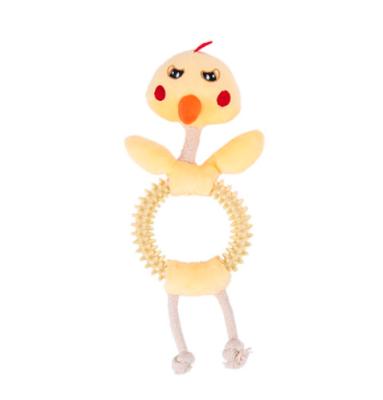 China Sustainable Dog House Play Supplies Long Rope Chicken With Ring Bite-Resistant Barbed Dog Interactive Toy for sale