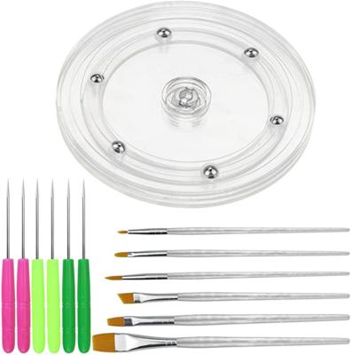 China Stocked 13cs Cookie Decorating Kit Supplies Acrylic Cookie Turntable Cookie Scribe Needle Decoration Brushes for sale